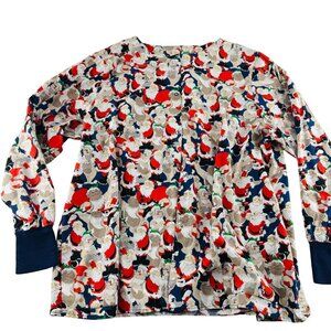 Vintage Crest Santa Claus Long Sleeve Shirt L 100% Cotton